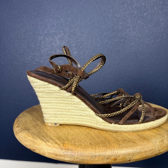 Aldo "Cooey" Brown and Tan Wedge Sandals, Size EU 40 (US 9) - Picture 5 of 11